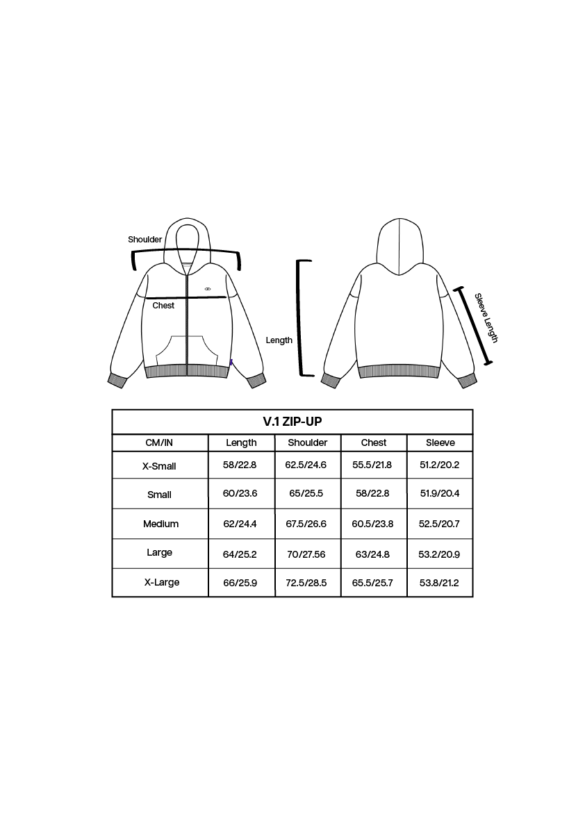 V.1 ZIP-UP - VINTAGE BLACK