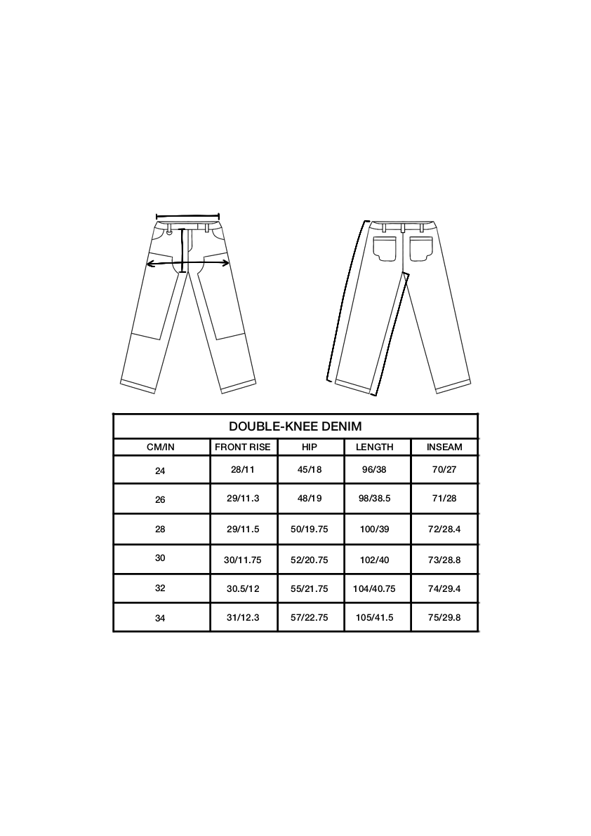DOUBLE KNEE DENIM - VINTAGE GREY