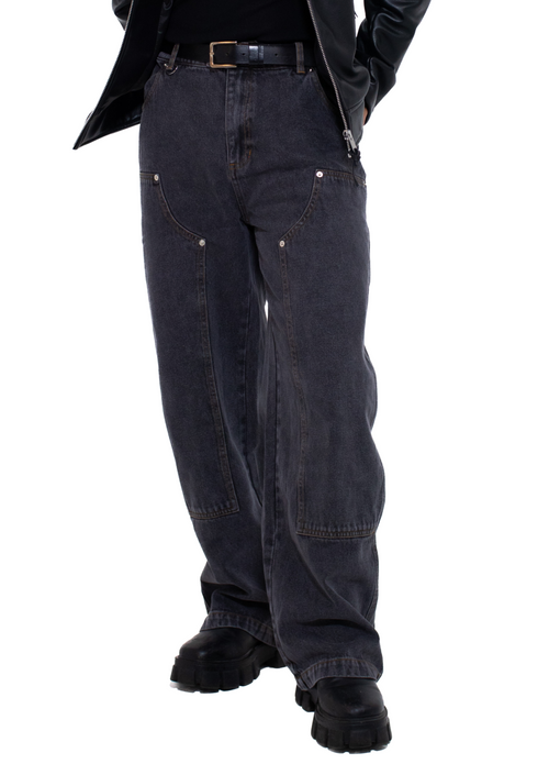 DOUBLE KNEE DENIM - VINTAGE GREY